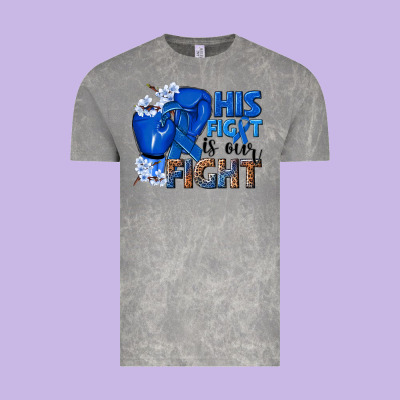 His Fight Is Our Fight Colon Cancer Blue Ribbon Vintage Tee Designed By Nancycooperartshop