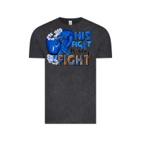 Vintage Black his fight is our fight colon cancer blue ribbon Vintage Tee - NancyCooperArtShop