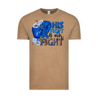 Vintage Coffee his fight is our fight colon cancer blue ribbon Vintage Tee - NancyCooperArtShop