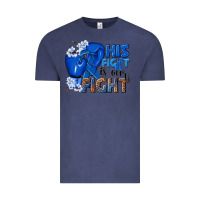 Vintage Denim his fight is our fight colon cancer blue ribbon Vintage Tee - NancyCooperArtShop