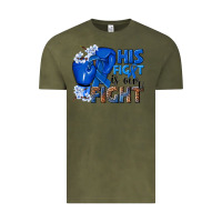 Vintage Olive his fight is our fight colon cancer blue ribbon Vintage Tee - NancyCooperArtShop