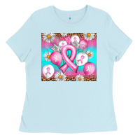 Baby Blue Breast cancer balloon Ladies Tee - Artiststas
