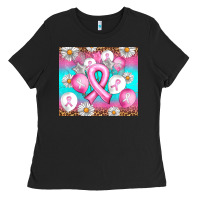 Black Breast cancer balloon Ladies Tee - Artiststas