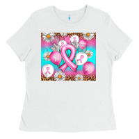 White Breast cancer balloon Ladies Tee - Artiststas