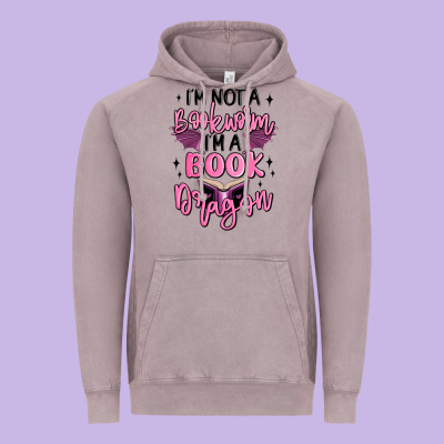I'm Not A Booksorm I'm A Book Dragon Vintage Hoodie Designed By Maliassmallbusiness