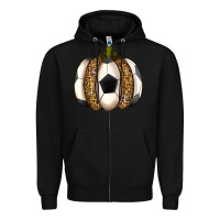 Black Soccer Pumpkin Zipper Hoodie - texasbilliewilder