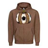 Chestnut Soccer Pumpkin Zipper Hoodie - texasbilliewilder