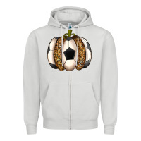 Dove Grey Soccer Pumpkin Zipper Hoodie - texasbilliewilder
