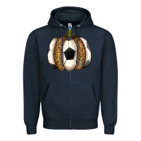 Navy Soccer Pumpkin Zipper Hoodie - texasbilliewilder