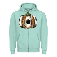 Seafoam Soccer Pumpkin Zipper Hoodie - texasbilliewilder