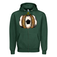 Sports Green Soccer Pumpkin Zipper Hoodie - texasbilliewilder