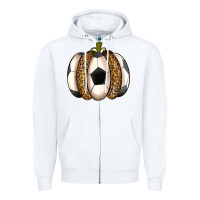 White Soccer Pumpkin Zipper Hoodie - texasbilliewilder