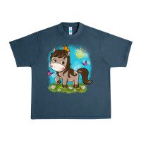 Midnight Navy little cute horse Urban Heavy Tee - NancyCooperArtShop