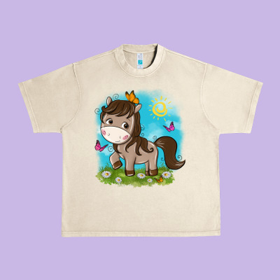 Little Cute Horse Urban Heavy Tee Designed By Nancycooperartshop
