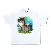 White little cute horse Urban Heavy Tee - NancyCooperArtShop