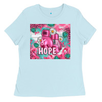 Baby Blue Breast Cancer Boxing Gloves Ladies Tee - Artiststas