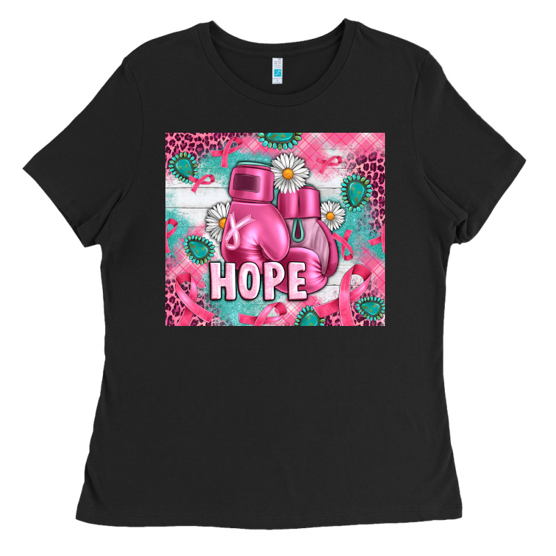 Breast Cancer Boxing Gloves Ladies Tee by Artiststas | Teevron
