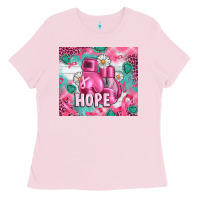 Bubblegum Pink Breast Cancer Boxing Gloves Ladies Tee - Artiststas