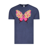 Vintage Denim Pink ribbon Breast Cancer butterfly Vintage Tee - NancyCooperArtShop
