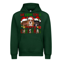 Forest Green We Woof You A Merry Christmas Urban Hoodie - FaDigitalArtStudio