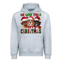 Heather Grey We Woof You A Merry Christmas Urban Hoodie - FaDigitalArtStudio