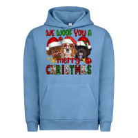 Pigment Pebble Blue We Woof You A Merry Christmas Urban Hoodie - FaDigitalArtStudio