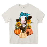 Cream Cow Fall Pumpkin Heavy Core Tee - Artiststas