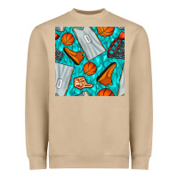 Mushroom basketball uniform and hoop seamless pattern Heavyweight Sweatshirt - BundleAndBundleShop