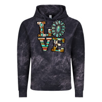 Cloud Black turquoise serape love Vintage Hoodie - Jasminsmagicworld