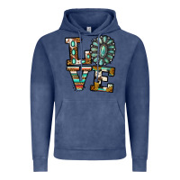 Vintage Denim turquoise serape love Vintage Hoodie - Jasminsmagicworld