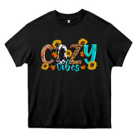 Black Cozy Vibes Fall Sunflowers Heavy Core Tee - Artiststas