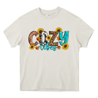 Cream Cozy Vibes Fall Sunflowers Heavy Core Tee - Artiststas