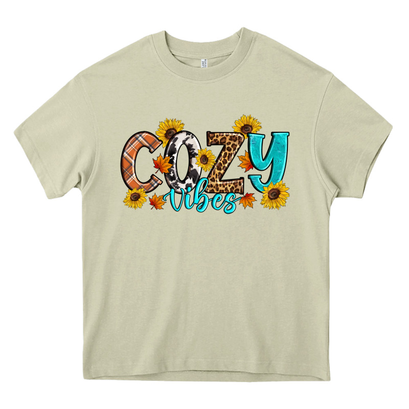 Cozy Vibes Fall Sunflowers Heavy Core Tee by Artiststas | Teevron
