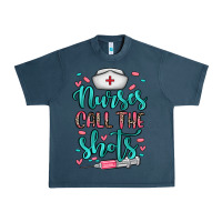 Midnight Navy nurses call the shots Urban Heavy Tee - NancyCooperArtShop