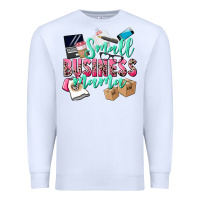 White Small Business Mama Premium Sweatshirt - CowGirlArtShop