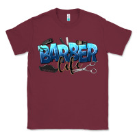 Burgundy barber life Classic Tee - NancyCooperArtShop
