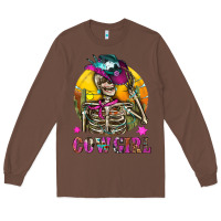 Chestnut Cowgirl Skeleton With Landscape Long Sleeve Tee - BundleAndBundleShop