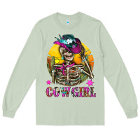 Matcha Cowgirl Skeleton With Landscape Long Sleeve Tee - BundleAndBundleShop