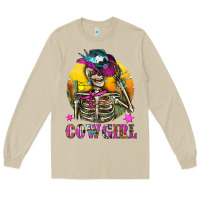 Mushroom Cowgirl Skeleton With Landscape Long Sleeve Tee - BundleAndBundleShop