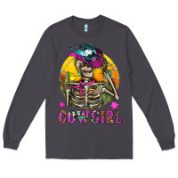 Smoke Cowgirl Skeleton With Landscape Long Sleeve Tee - BundleAndBundleShop