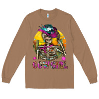 Toasted Coconut Cowgirl Skeleton With Landscape Long Sleeve Tee - BundleAndBundleShop