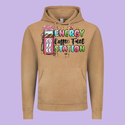 Energy Coffee Fuel Station Vintage Hoodie Designed By Maliassmallbusiness