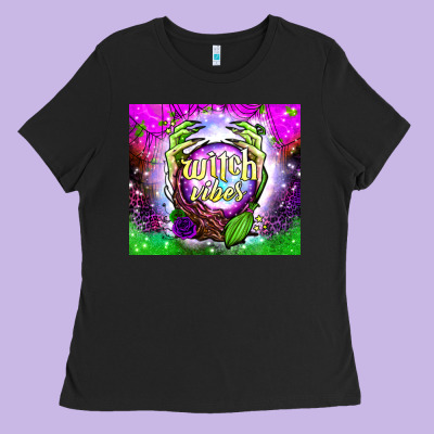 Witch Vibes Crystal Ball Tumbler Ladies Tee Designed By Bundleandbundleshop