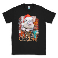 Black merry Christmas pig Classic Tee - CowhideDigitalArt