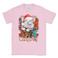 Bubblegum Pink merry Christmas pig Classic Tee - CowhideDigitalArt