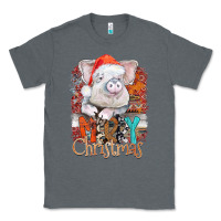 Charcoal Heather merry Christmas pig Classic Tee - CowhideDigitalArt