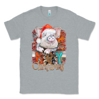 Heather Grey merry Christmas pig Classic Tee - CowhideDigitalArt