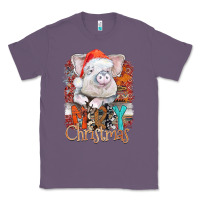 Lavender merry Christmas pig Classic Tee - CowhideDigitalArt