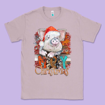 Merry Christmas Pig Classic Tee Designed By Cowhidedigitalart