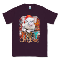 Plum merry Christmas pig Classic Tee - CowhideDigitalArt